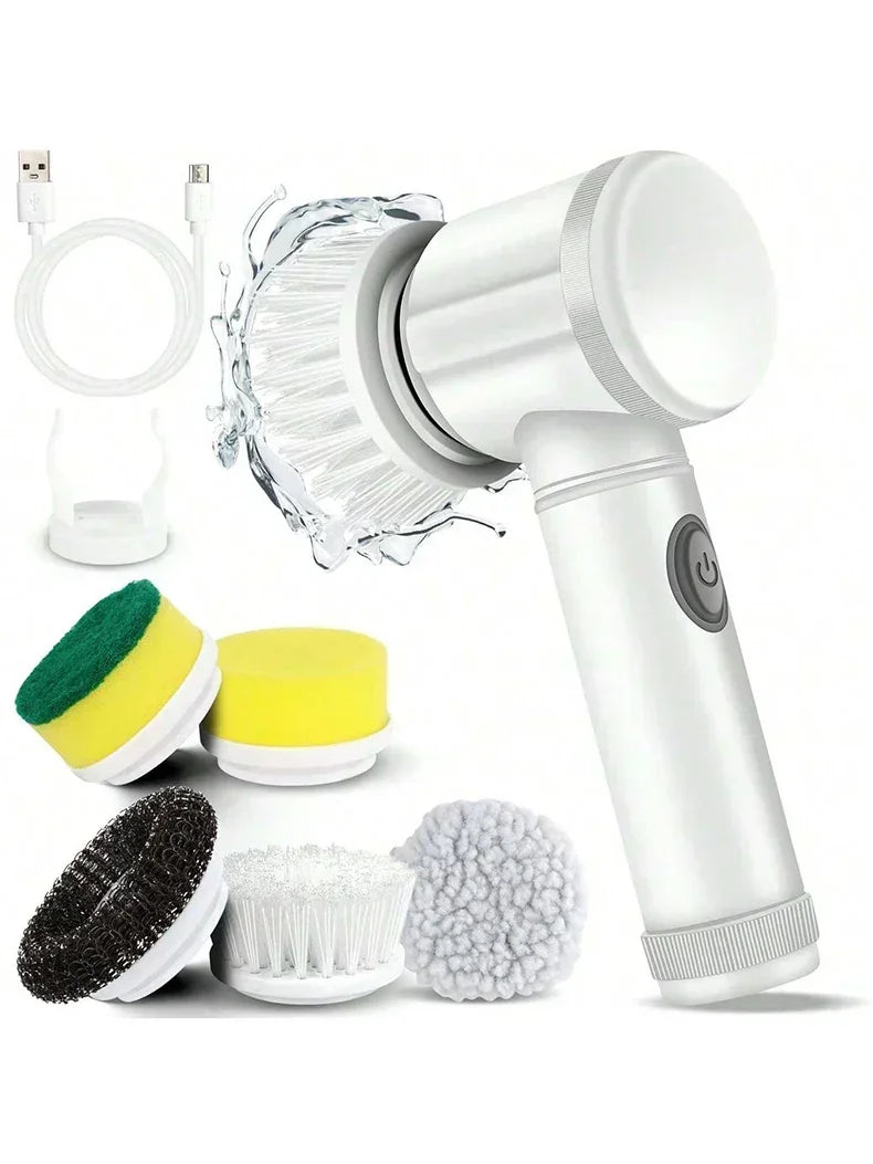 Cordless Electric Spin Scrubber – 5 Brush Heads