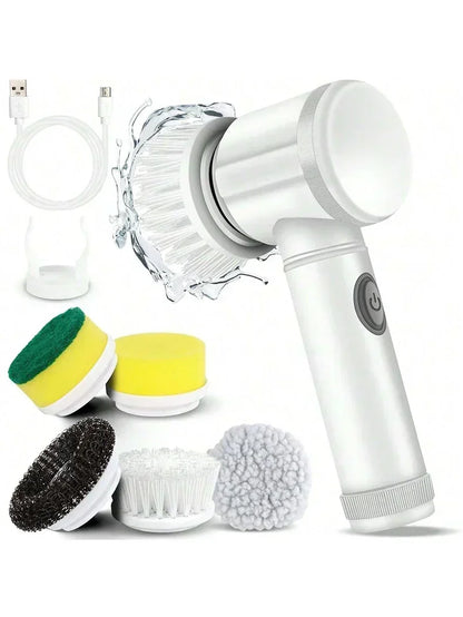 Cordless Electric Spin Scrubber – 5 Brush Heads