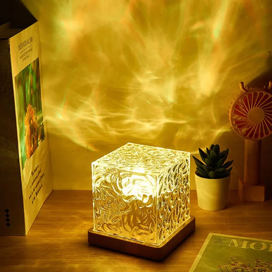 Crystal Water Ripple Projector Night Light Lamp