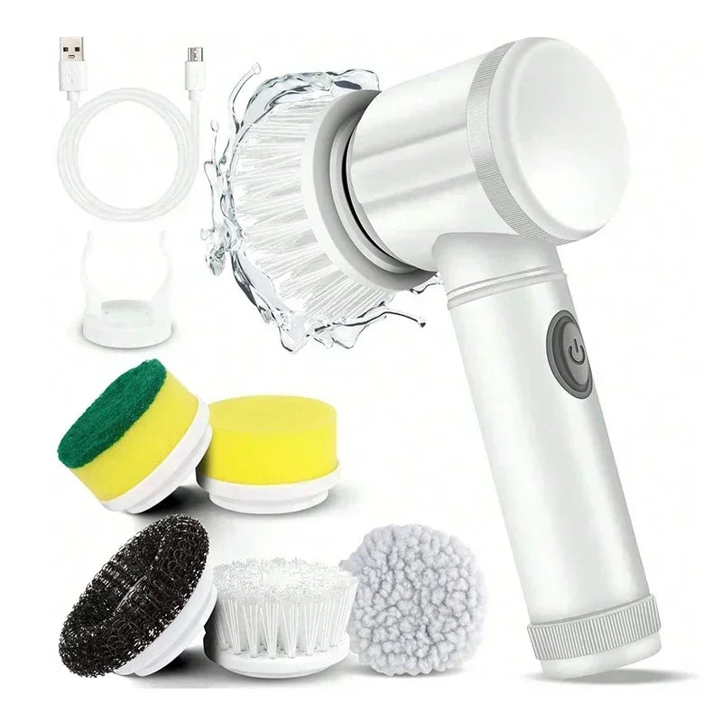Cordless Electric Spin Scrubber – 5 Brush Heads