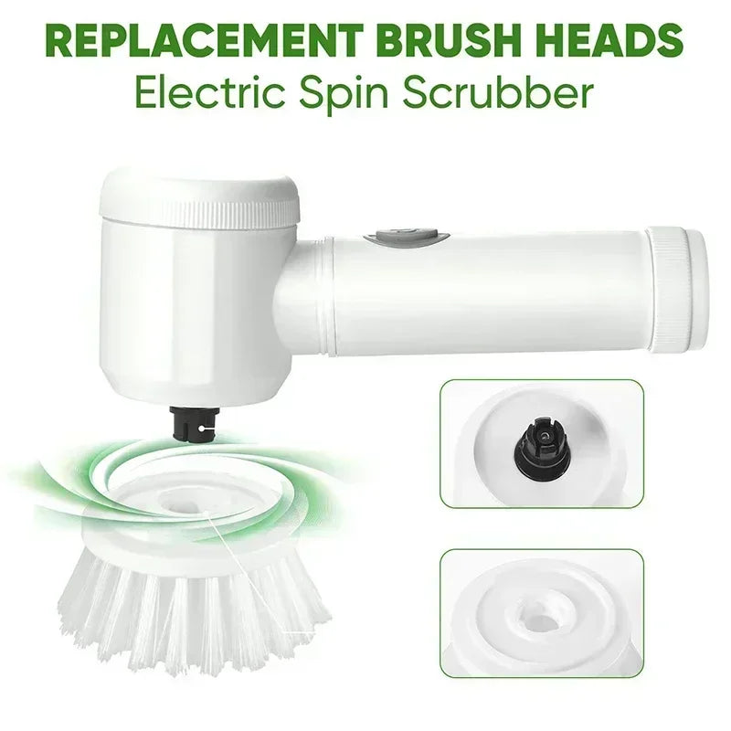 Cordless Electric Spin Scrubber – 5 Brush Heads